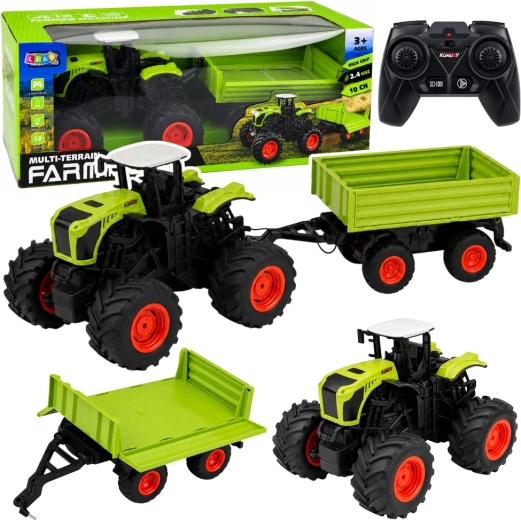 Daljinsko voden traktor s prekucno prikolico 1:16
