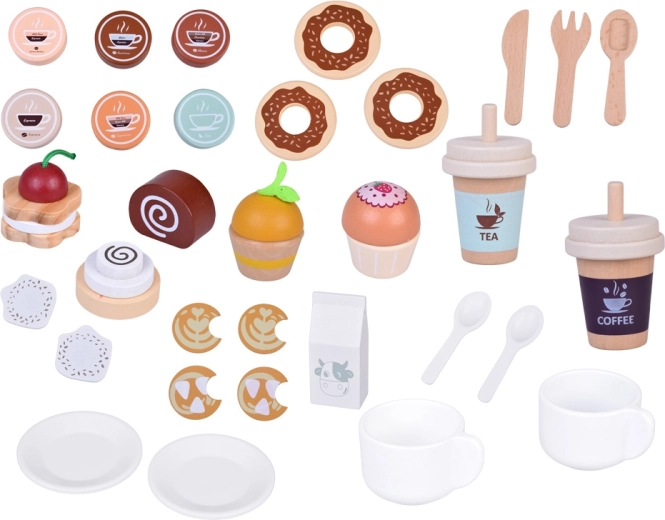 Popolna kavarna z lončki za s seboj in mlekom