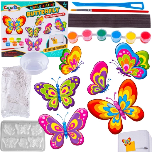 Creative casting and painting set for magnets – colorful butterflies