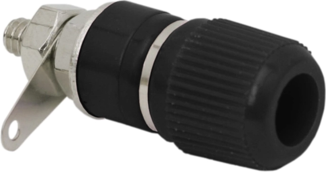 Black panel-mount banana socket