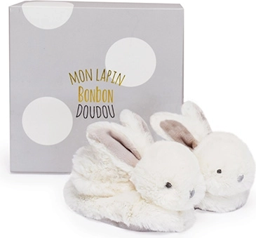 Doudou set copatki z ropotuljicami zajček bež