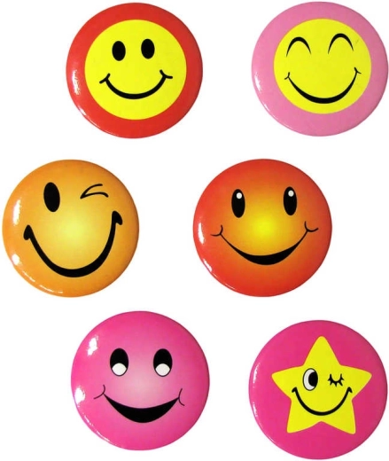 Colorful smiley badge 3 cm - 1 piece