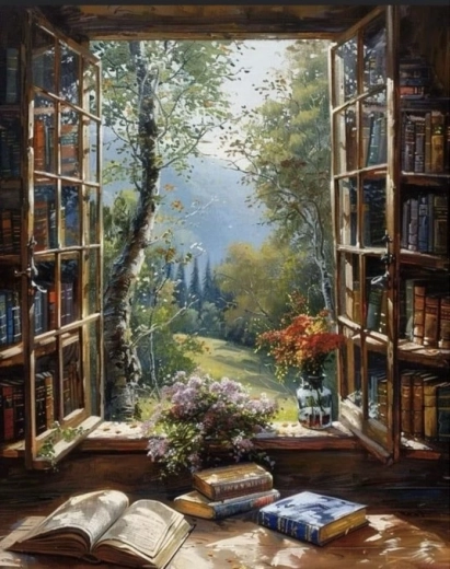 Norimpex diamond painting Window view 30 × 40 cm