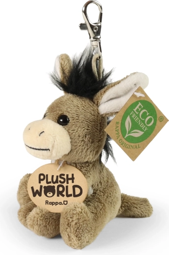 Plišasti obesek za ključe osel 9 cm Eco-Friendly Plush World
