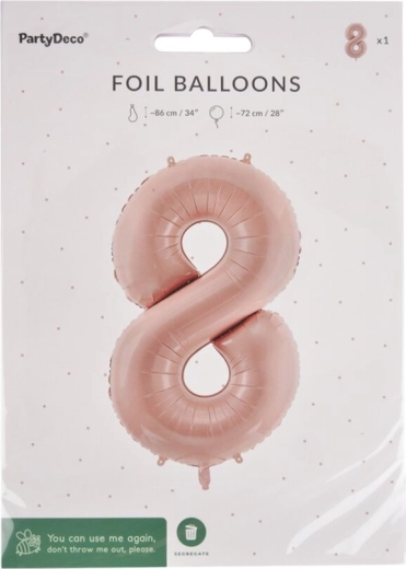 Folijski balon številka 8, bež, 72 cm