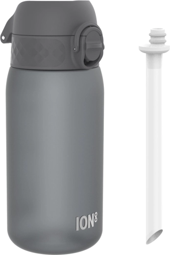 ION8 otroška steklenička za vodo s slamico 350 ml siva - 1 kos