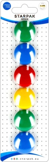 Barvni okrogli magneti za tablo in hladilnik 2,9 cm (6 kosov)