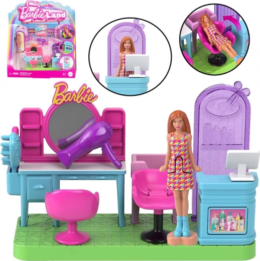 Barbie Mini BarbieLand - Frizerski salon s premično mini punčko Barbie