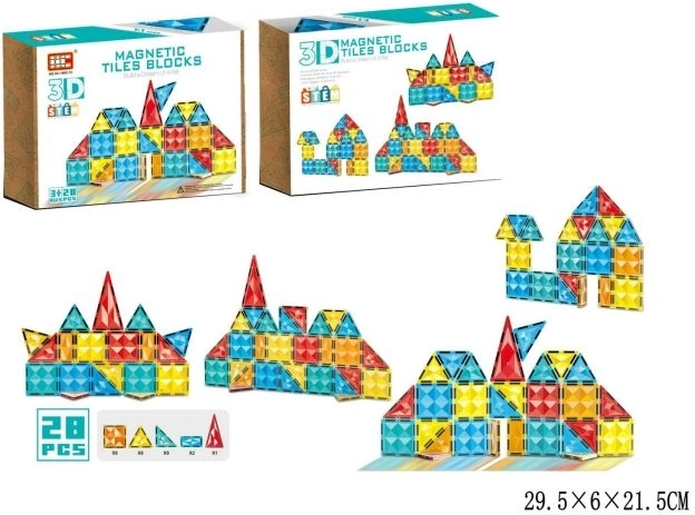 Magnetni konstrukcijski komplet z 28 deli
