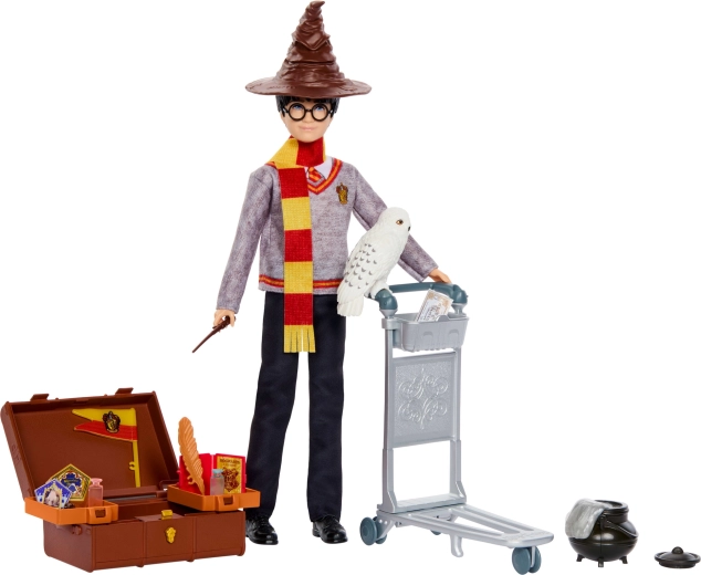 Mattel Harry Potter peron 9¾ igralni set – lutka Harry Potter in dodatki