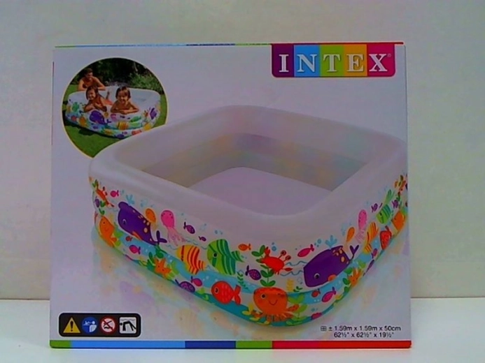 Intex otroški napihljiv bazenček Aquarium, kvadraten 159 × 159 × 50 cm