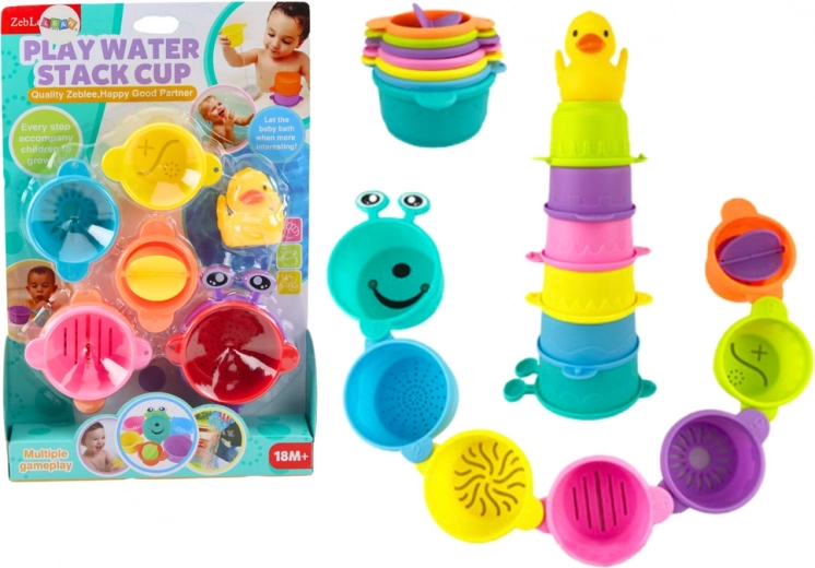 Kopalne igrače - Skodelice z luknjami in račka 8 kosov