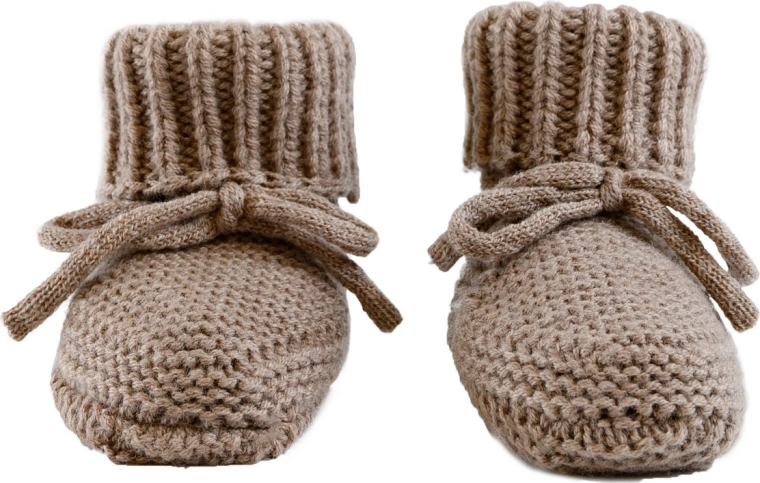 Lodger merino knitted booties buffalo 0–6 months