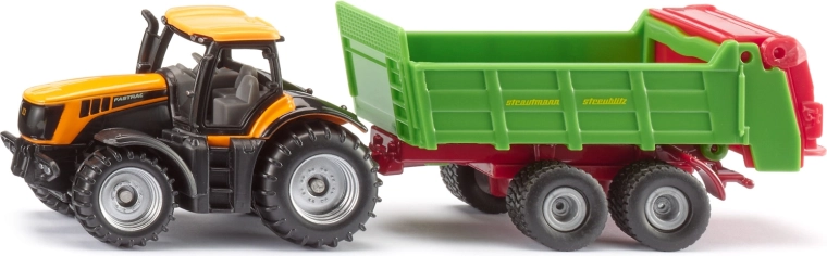 Siku traktor JCB z univerzalnim trosilnikom Strautmann