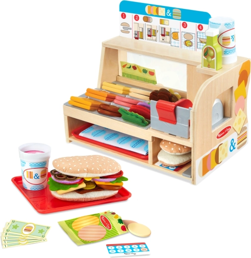 Melissa & Doug leseni pult za sendviče s kompletom Slice & Stack (52 delov)