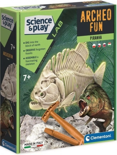 Clementoni Science & Play ArcheoFun: piranja, ki sveti v temi