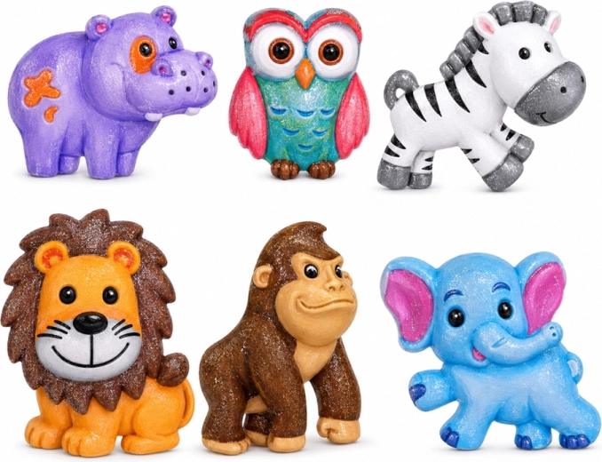 6 wild animals for casting and coloring