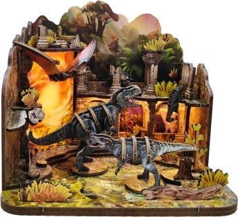 Miniaturna hišica Dinosavrski grad – DIY komplet z LED osvetlitvijo