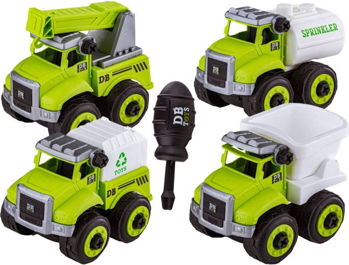 Disassemblable construction vehicles DB Toys 4-in-1 (36 pieces, 4 vehicles)