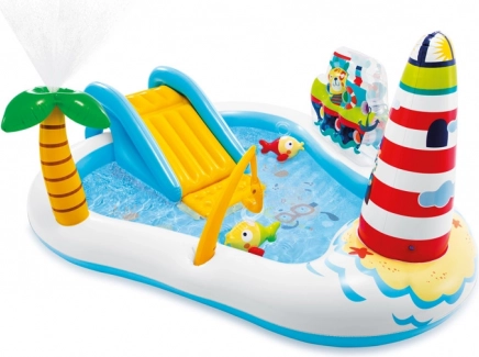 Nafukljiv vodni igralni center Fishing Fun s toboganom