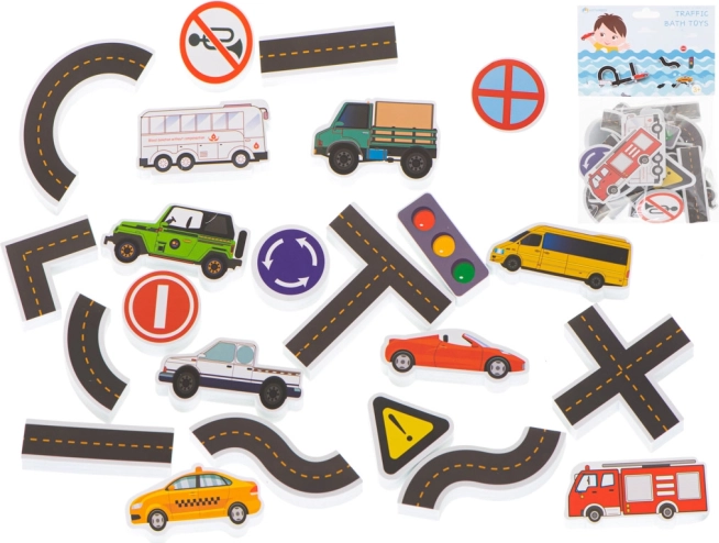 Pena sestavljanka za v kad z motivom mesta