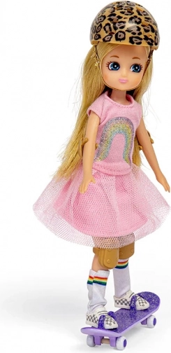 Lottie punčka skejterka z vijoličnim skirojem