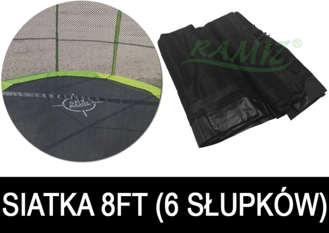 Zaščitna mreža SkyRamiz za vrtni trampolin 244 cm (8 ft) – 6 tunelov za stebre