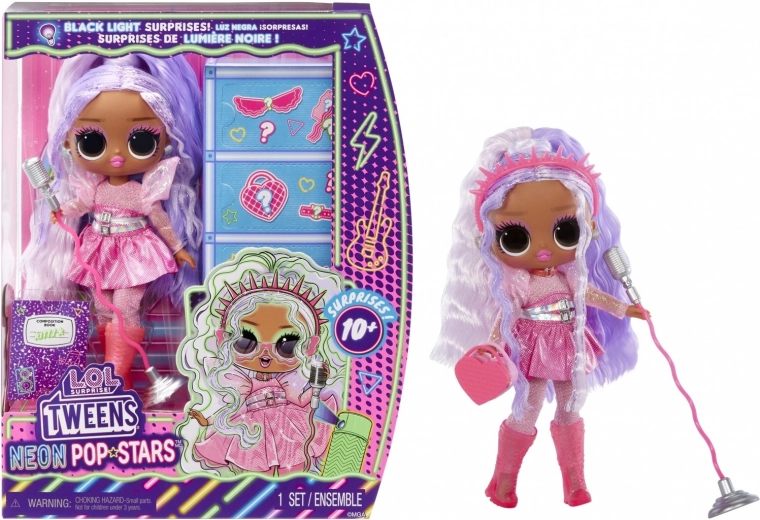 L.O.L. Surprise! Tweens Neon Pop Stars Kitty K punčka z UV presenečenjem