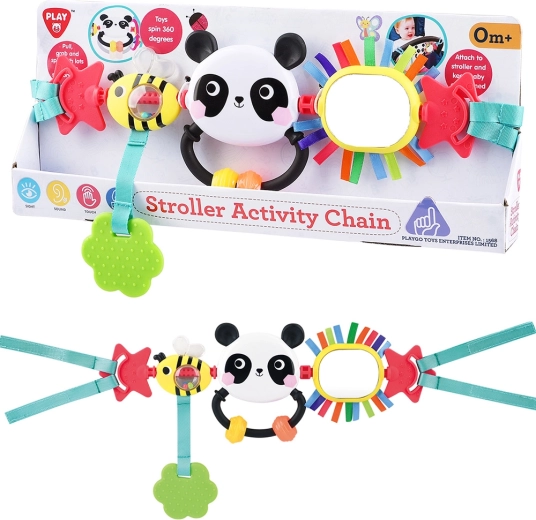 Playgo viseča igrača za voziček panda in čebelica