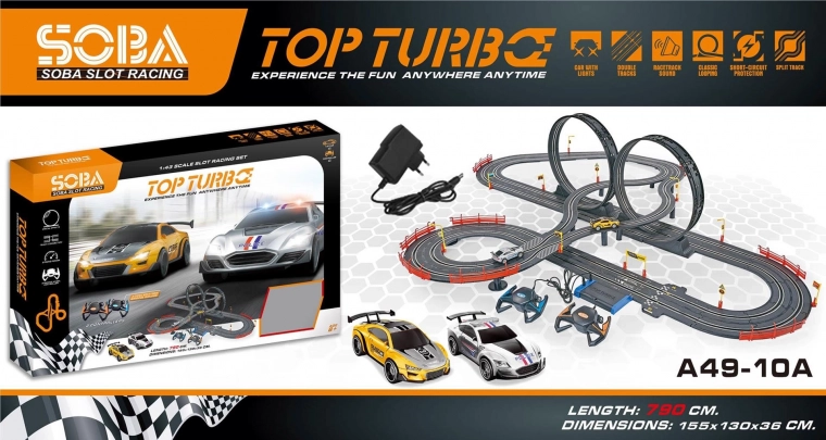 Dirkalna steza TOP TURBO XXL 790 cm z dvema avtomobiloma