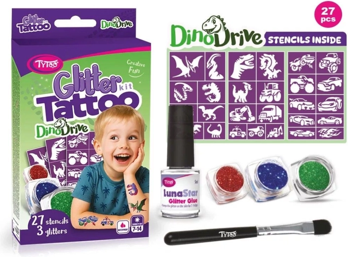 Komplet bleščečih tatujev DinoDrive