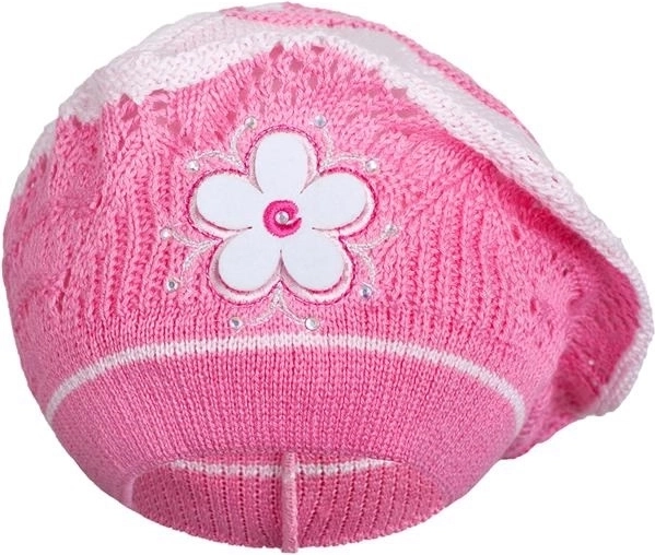 Pletena baretka za otroke New Baby temno rožnata
