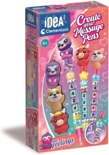Mini tovarna za pisala z sporočili Čustva – ustvarjalni komplet
