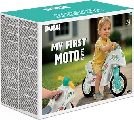 DOLU otroški poganjalec motorček belo-zelen