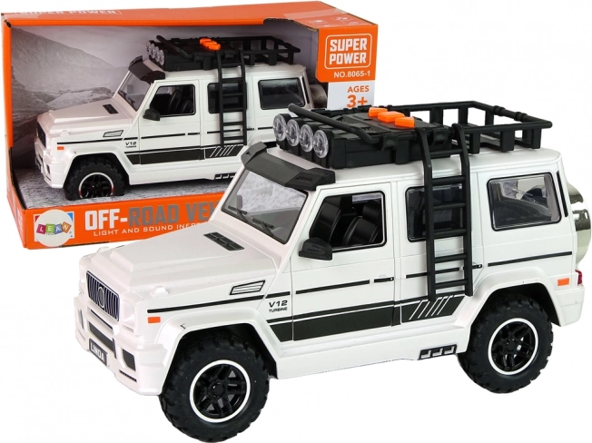 Belo terensko vozilo na baterije s svetlobnimi in zvočnimi učinki