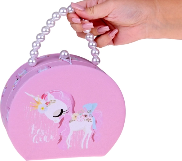 Prenosna škatlica za nakit s perlastim ročajem