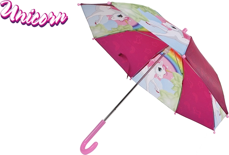 Otroški dežnik z samorogom 68 × 60 cm – roza