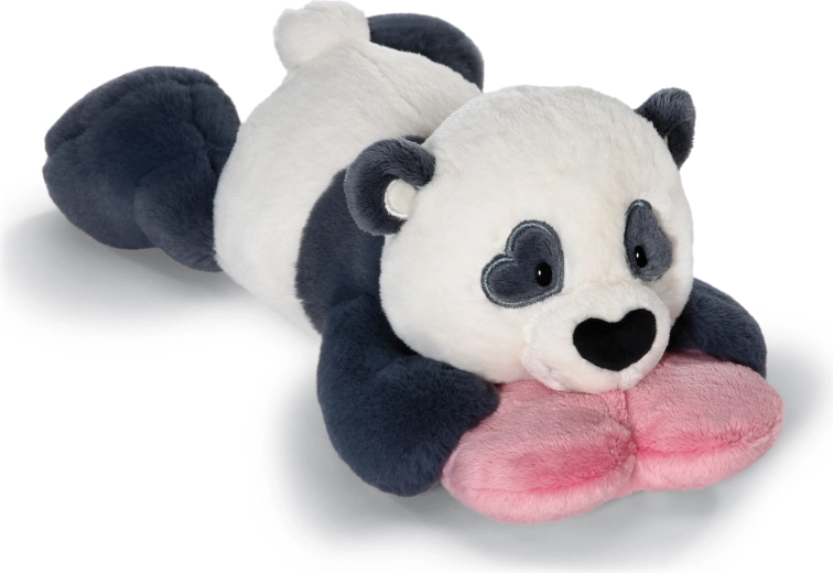 Nici plišasta panda Love s srčkom, ležeča 20 cm