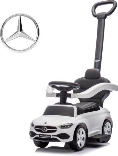 Milly Mally otroški poganjalček z vodilnim ročajem Mercedes C-Class deluxe bel
