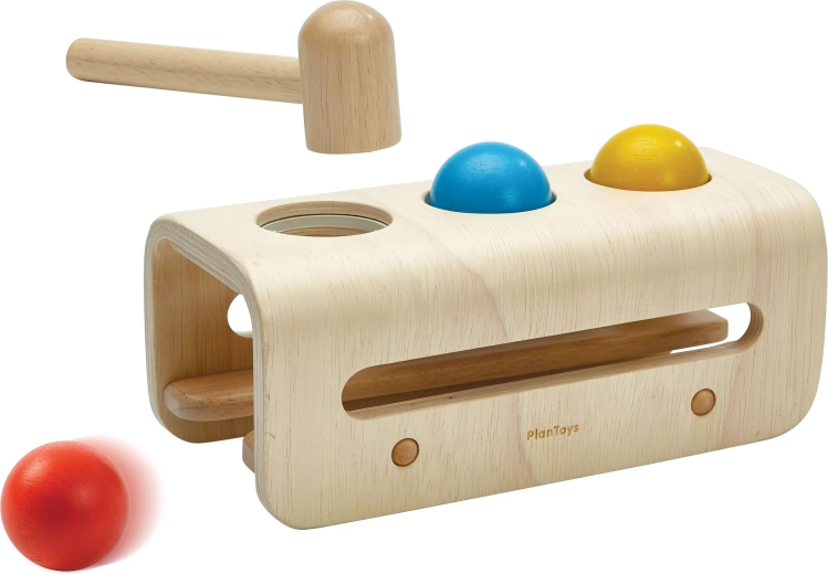 PlanToys lesena zabijalna igrača s kroglicami