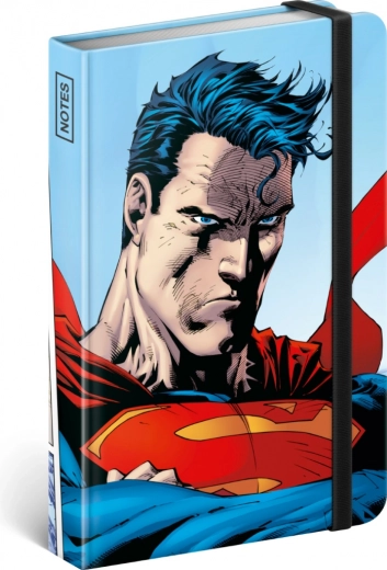 Črtasta beležnica Superman A6 World Hero, 172 strani, trda vezava in elastični trak