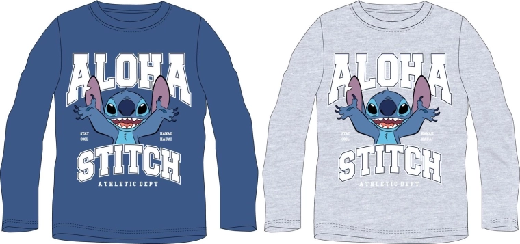 Disney Stitch fantovska majica z dolgimi rokavi, assort (2 barvi), velikost 98–128 – 1 kos