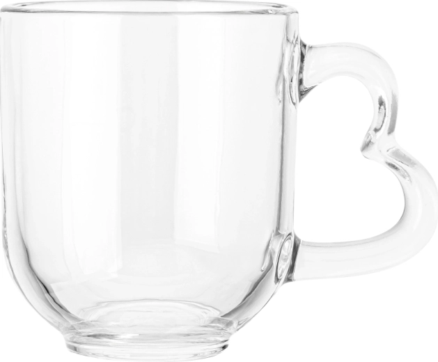 Steklen lonček Altom Design s srčastim ročajem 310 ml