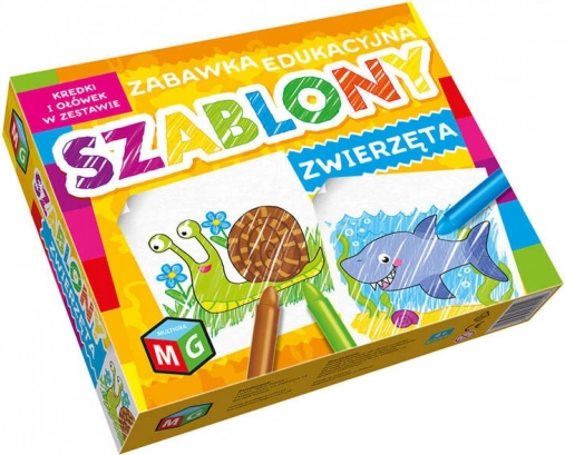 Šablone živali z barvicami, ustvarjalni set