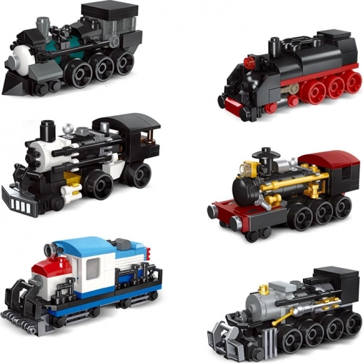 Six mini locomotive models
