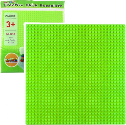 Konstrukcijska plošča za gradbene kocke, svetlo zelena, 25,5 × 25,5 cm