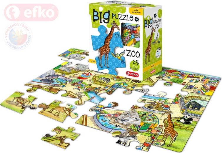 EFKO Baby Puzzle BIG v ZOO – veliki kosi 24 kosov - 1 kos