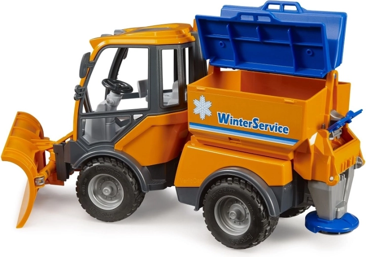 Functional spreader with openable hopper