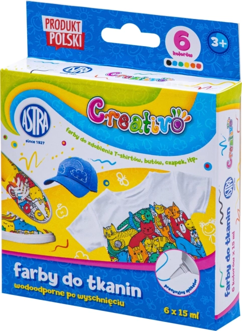 ASTRA CREATIVO barve za tekstil 6×15 ml