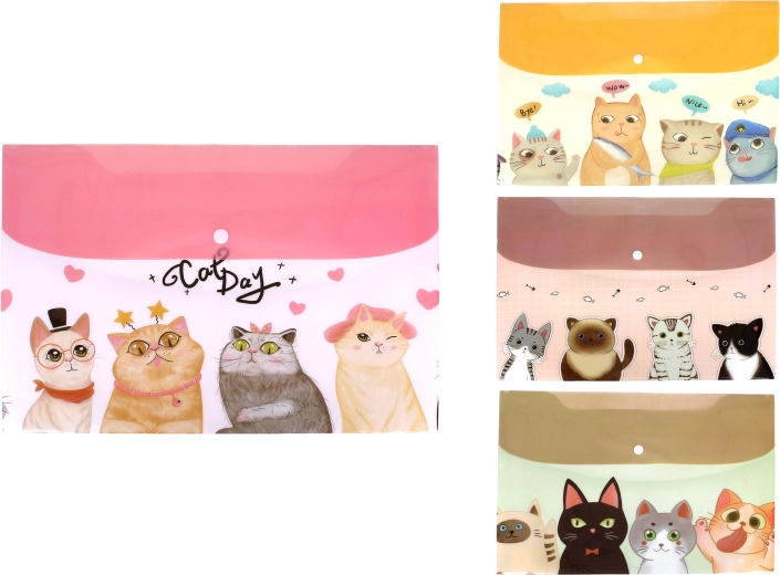 Mapa z gumbom 26 × 36 cm Mačke